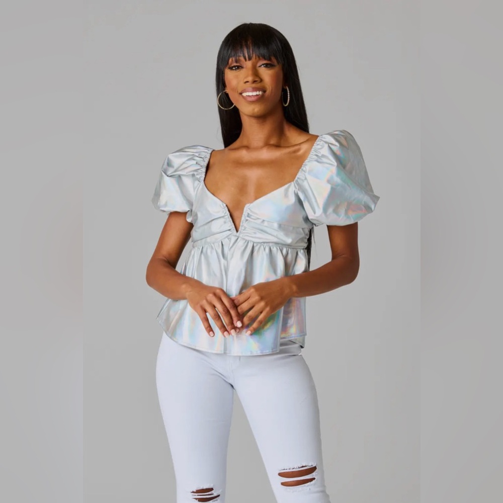 Houston Iridescent Metallic Top